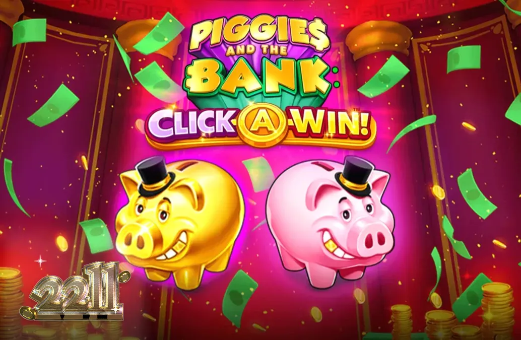 Interface do jogo Piggies and the Bank: Click-A-Win com o porquinho de cartola.